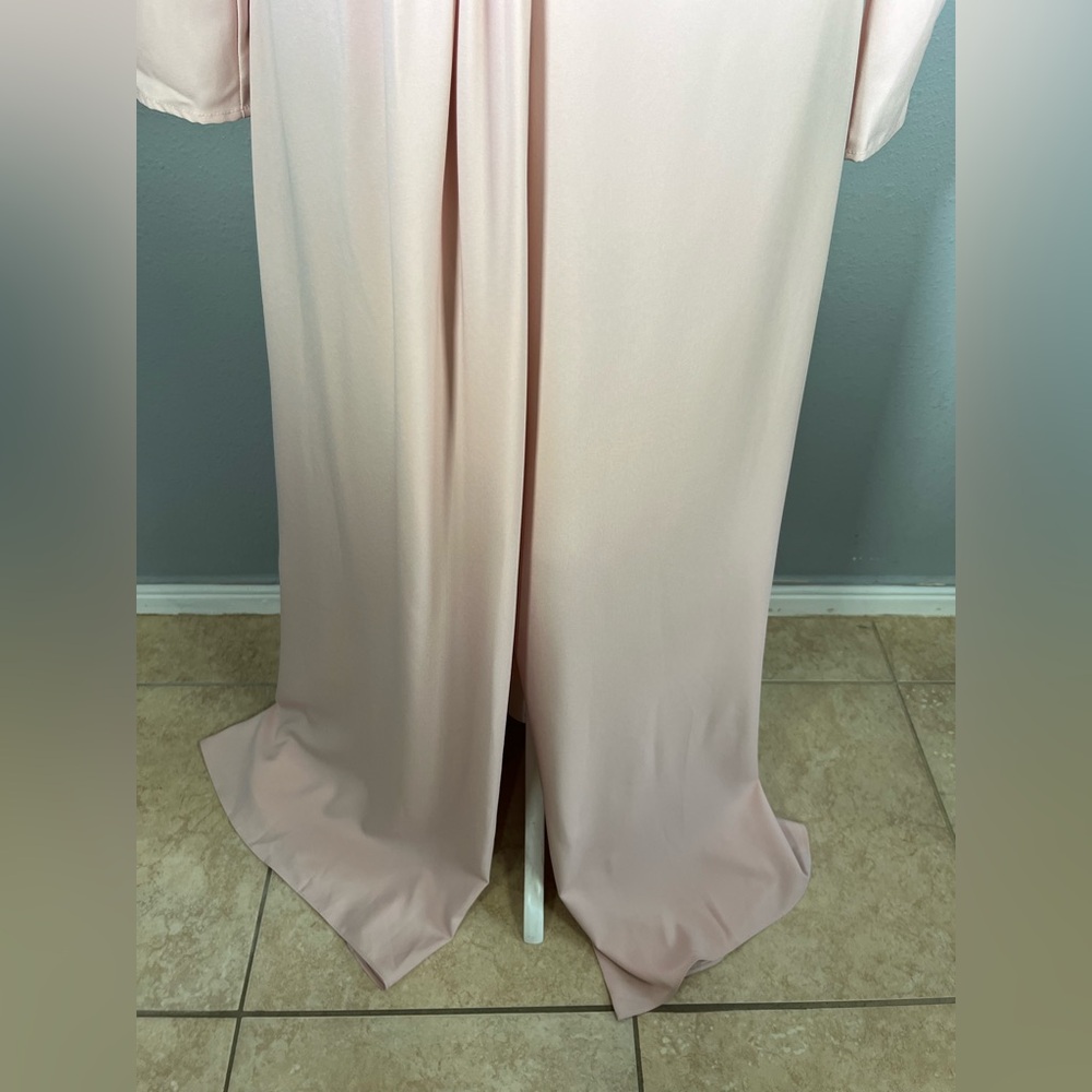 Kay Unger Blush Pink Long Sleeve Embellished Maxi Dress - Picture 9 of 13